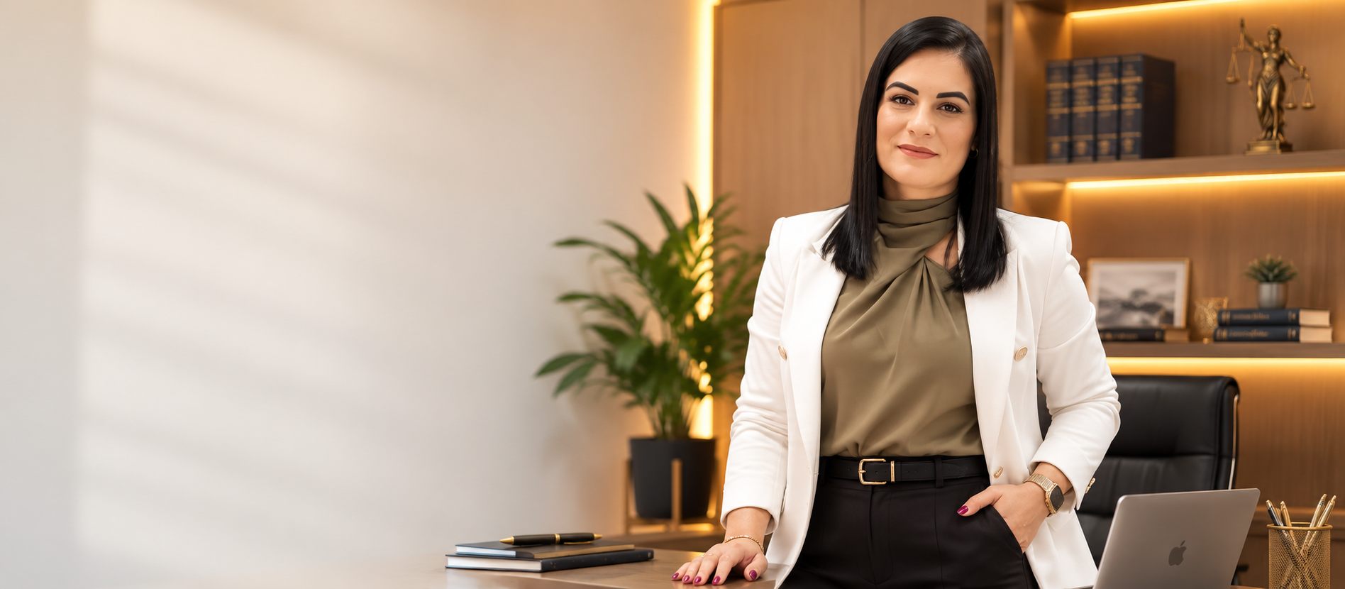 Dra. Junia Dourado, advogada de inventário e sucessões, em seu escritório em Juiz de Fora – MG